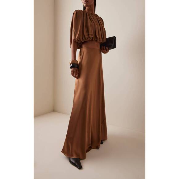 HEIRLOME Dresses & Skirts - NEW HEIRLOME antonia satin maxi skirt in sepia